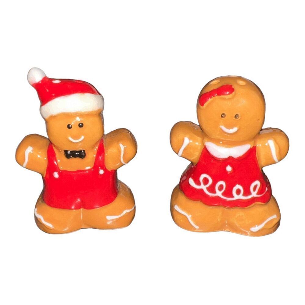 Mini Gingerbread Boy and Girl Salt and pepper Shaker set